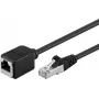 Wentronic Goobay Cable de extensión CAT 5e F/UTP, negro, 10 m - material de cobre, conector macho RJ45 (8P8C) conector hembra RJ45 (8P8C) (91885)