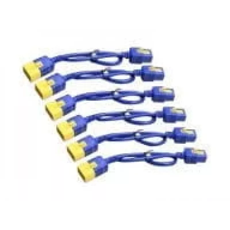 Juego de cables de alimentación APC (6 uds.), con bloqueo, C19 a C20, 1,8 m, azul, 1,8 m, conector hembra C19, conector hembra C20