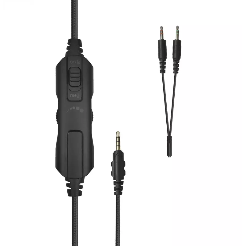 White Shark GH-2540 Elephant auriculares gaming, circumaurales, con cable, drivers de 50 mm, micrófono desmontable, negros