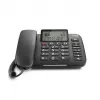 Teléfono analógico Gigaset DL380 con identificación de llamadas, auricular con cable, negro