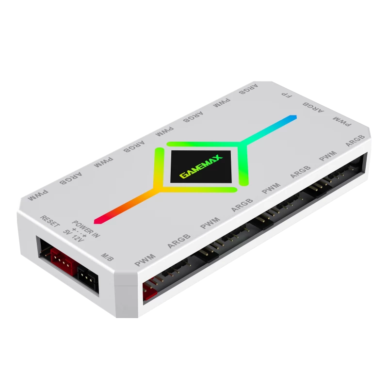 Gamemax | Mando a distancia | V4.0 ARGB PWM HUB BK | Blanco | Gamemax