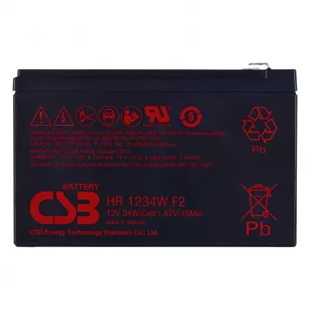 Batería de plomo-ácido sellada csb HR1234WF2 12V 9Ah para SAI y alimentación de emergencia