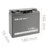 Qoltec 53046 batería AGM 12 V 17 Ah, máx. 255 A