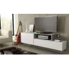 Mueble de TV Cama SIGMA 3 180 blanco/blanco brillante + roble Sonoma