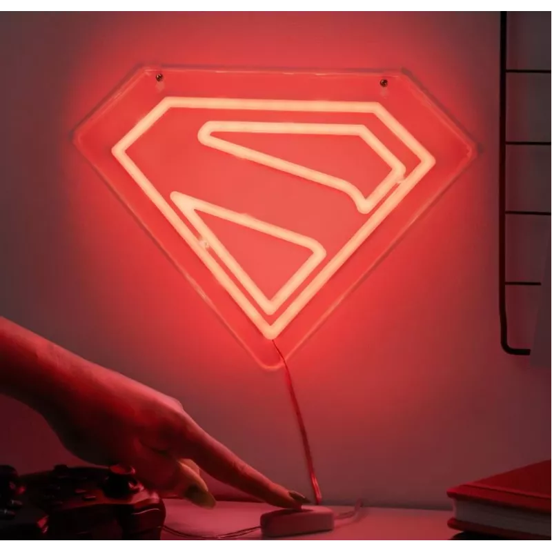 Luz LED de neón para pared Paladone Superman PP14478SMTVN, letrero de pared decorativo