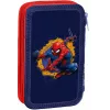 Estuche escolar Kids Euroswan 2 cremalleras con accesorios Spiderman rojo-azul