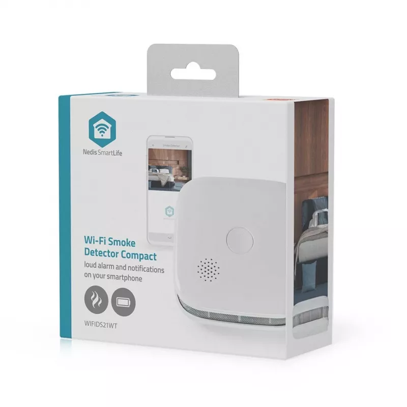 Detector de humo Nedis WIFIDS21WT sensor de humo inteligente Wi‑Fi para seguridad del hogar