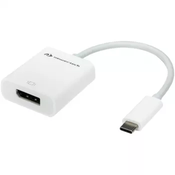 Adaptador USB, conector macho USB-C > conector hembra DisplayPort (Blanco, 11 cm)