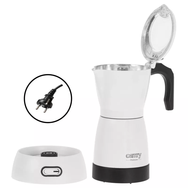 Camry | Cafetera eléctrica de moka | CR 4415w | 480 W | blanca