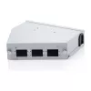 Distribuidor de empalmes de fibra óptica para carril DIN DIGITUS DN-96893 — en ángulo, 6 SC DX / LC Quad, aluminio, gris