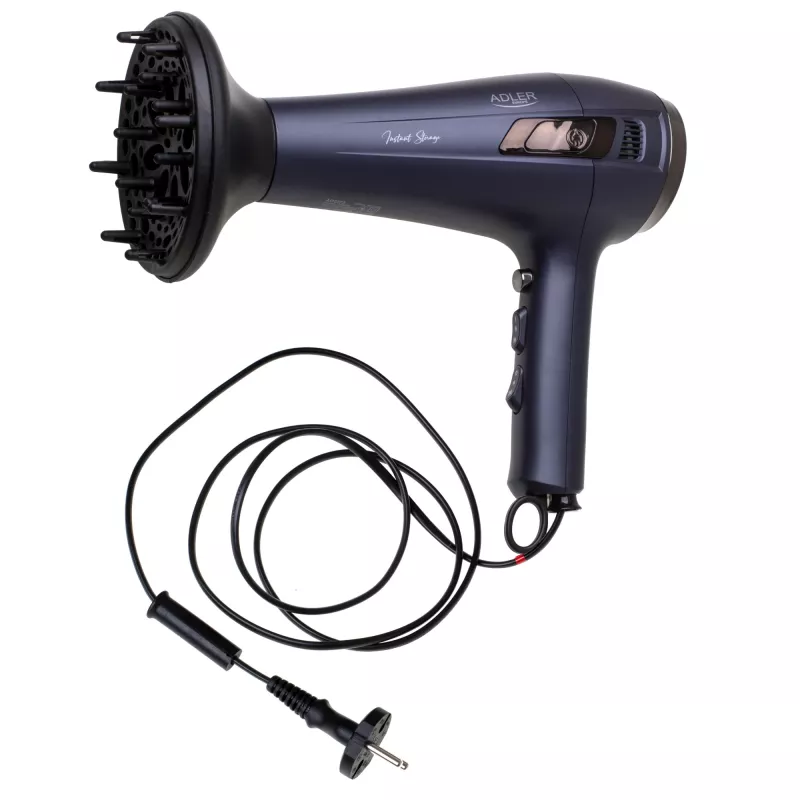 Secador de pelo con cable retráctil - 2400W + difusor Adler