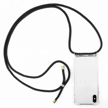Funda con collar para teléfono Lookabe para iPhone XS Max, oro/negro