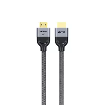 Cable HDMI Unitek C11093RGY01-1M — 1 m, HDMI 2.1, 48 Gbit/s, 8K (7680×4320), 144 Hz, conectores dorados