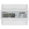 Contador electrónico bidireccional trifásico Qoltec | Contador de consumo eléctrico para carril DIN | 400V | 100A | LCD | 4P
