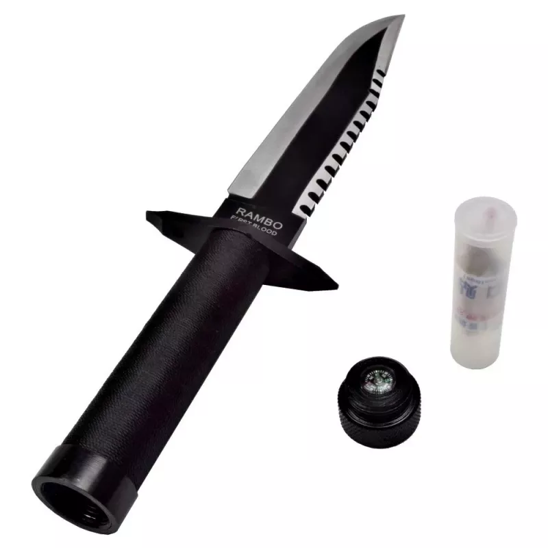 Cinema Classic Rambo I CC-H1 cuchillo grande con funda de cuero, 360 mm, negro