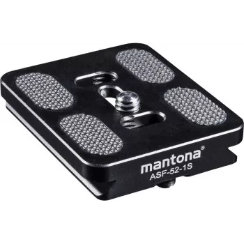 Walimex Mantona placa de liberación rápida para rótula Fortress Arca Swiss, 52 mm negra (1021467)