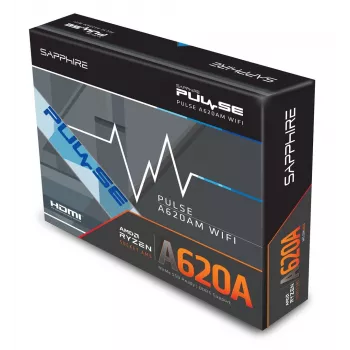 Placa base Sapphire PULSE A620AM (microATX) Socket AM5, AMD A620A, DDR5, 2x DIMM, 64 GB, 2x M.2, Gigabit LAN