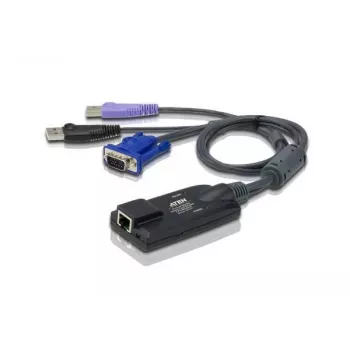ATEN Cable adaptador KVM USB - VGA a Cat5e/6 (módulo CPU), con lector de tarjetas inteligentes y soporte de Virtual Media