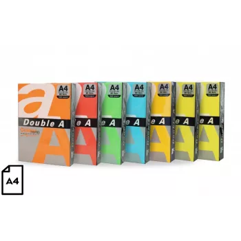 Papel de color Double A, 80 g, A4, 500 hojas, Rainbow 5, 5 colores