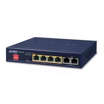 PLANET GSD-604HP - Switch - 4 x 10/100/1000 (PoE+) + 2 x 10/100/1000 (Uplink) - sobremesa - PoE+ (55 W) (GSD-604HP)