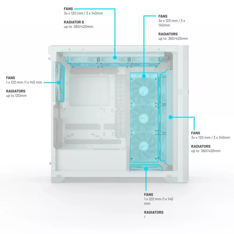 VK02 Lite, Caja torre Blanca, Cristal templado
