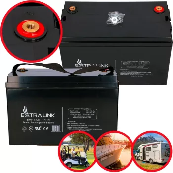 Acumulador Extralink AGM 12V 100Ah sin mantenimiento