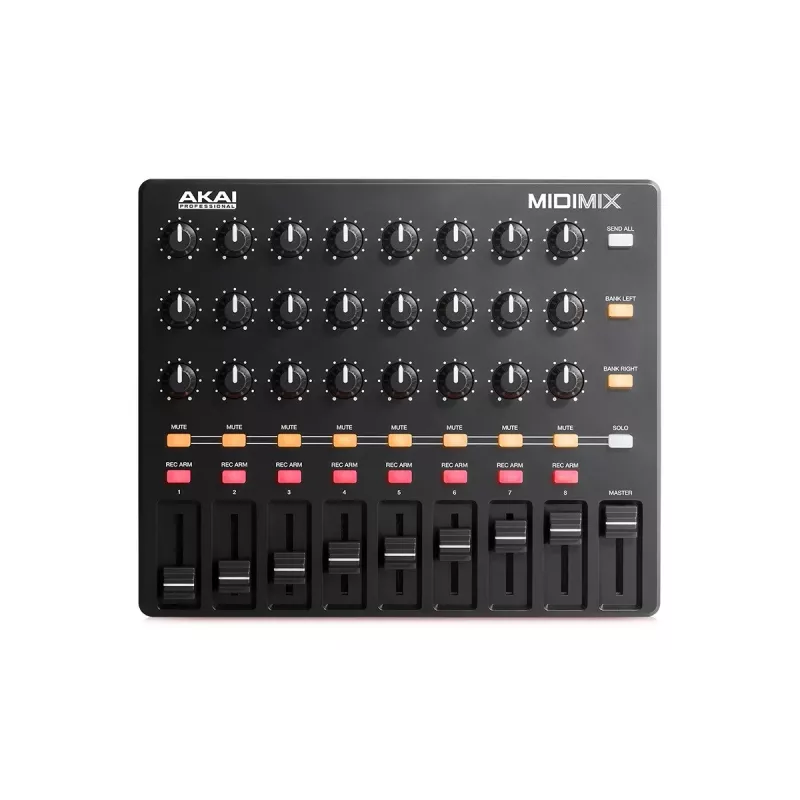Controlador MIDI Akai MidiMix 3 canales negro rojo