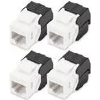 Conector Keystone Digitus CAT 6 no apantallado 4 uds. Plano Negro Blanco RJ-45