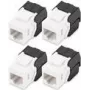Conector Keystone Digitus CAT 6 no apantallado 4 uds. Plano Negro Blanco RJ-45