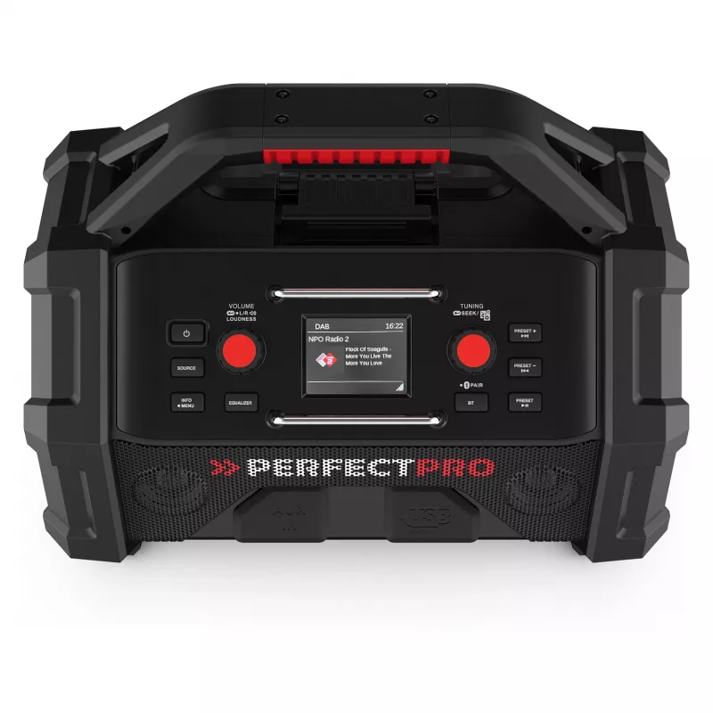 Radio de obra portátil PerfectPro ROCKTAGON 18V — radio de obra a batería