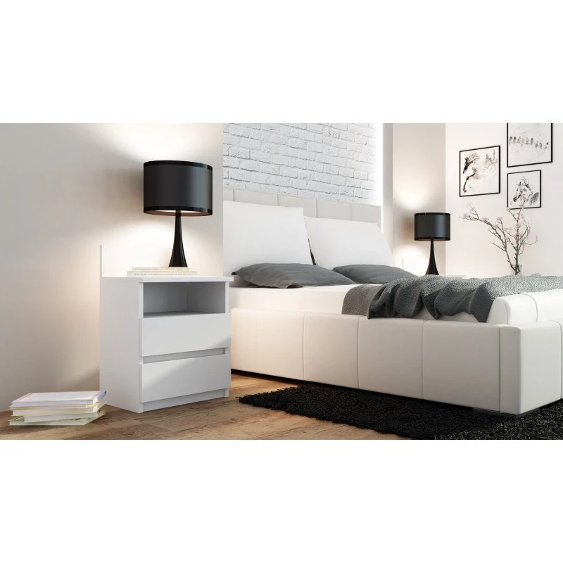 Topeshop M1 BIEL MAT mesita de noche 2 cajón(es) blanco