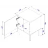 Set de mesitas de noche 2 uds. cama meble PALAZZO 44,5×40×59 cm negro y roble craft — 1 puerta, laminado mate, patas metálicas