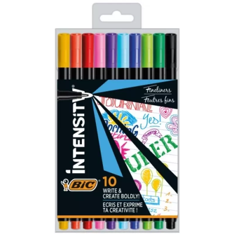 Rotuladores finos BIC INTENSITY FINE BCL multicolor, set 10 colores CEL1011727