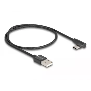 Cable USB 2.0 DeLOCK Type-A macho a USB Type-C macho acodado 0,5 m negro
