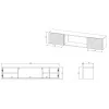 Mueble RTV Cama TULA 183x35x37 negro mate + chimenea negra