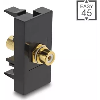 DELOCK Adaptador de acoplamiento RCA (Cinch), conector hembra a conector hembra dorado – Modelo 90956