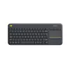 Teclado inalámbrico Logitech Wireless Touch Keyboard K400 Plus - Teclado - con touchpad - inalámbrico - 2,4 GHz - Bélgica - Negro