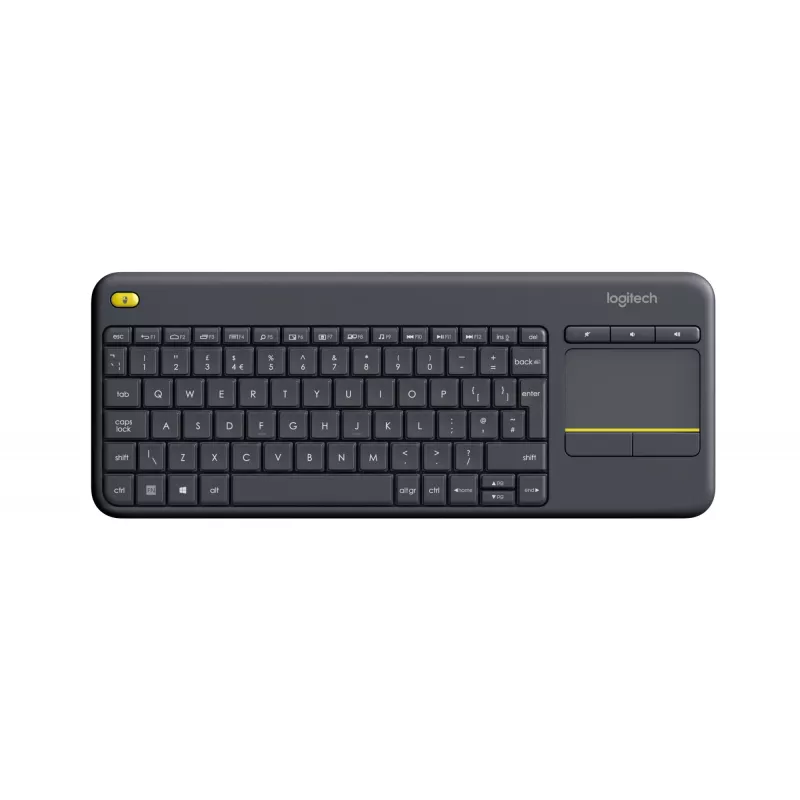 Teclado inalámbrico Logitech Wireless Touch Keyboard K400 Plus - Teclado - con touchpad - inalámbrico - 2,4 GHz - Bélgica - Negro