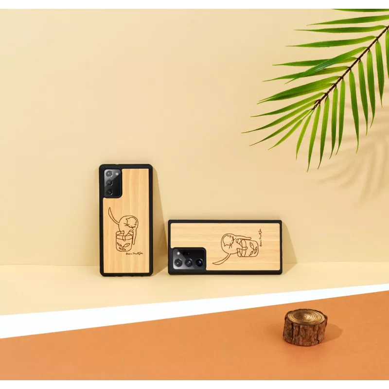 Funda protectora Man and Wood para Samsung Galaxy Note 20 Ultra – Diseño gato con pez