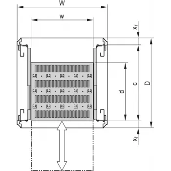 SCHROFF bandeja de rack extraíble 19'' - 19\FA AUS 2HE C=500 ROT 7035 (22130352)