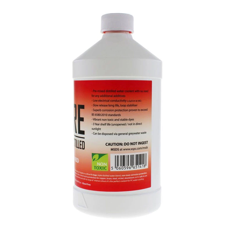 Refrigerante XSPC Pure Coolant 1 L (rojo UV) para sistemas de refrigeración líquida de PC