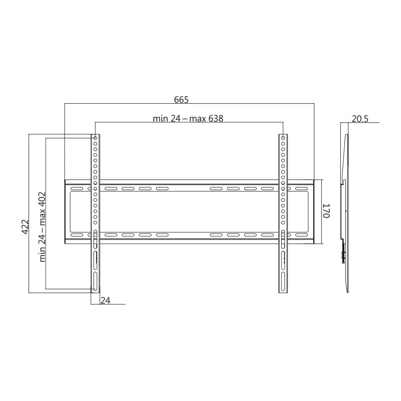 Soporte de TV LogiLink BP0038 177,8 cm (70