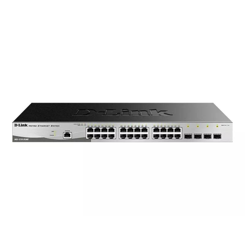 D-Link DGS-1210-28/ME/E Switch de red Gestionado L2+ Gigabit Ethernet (10/100/1000) 1U Negro, Gris