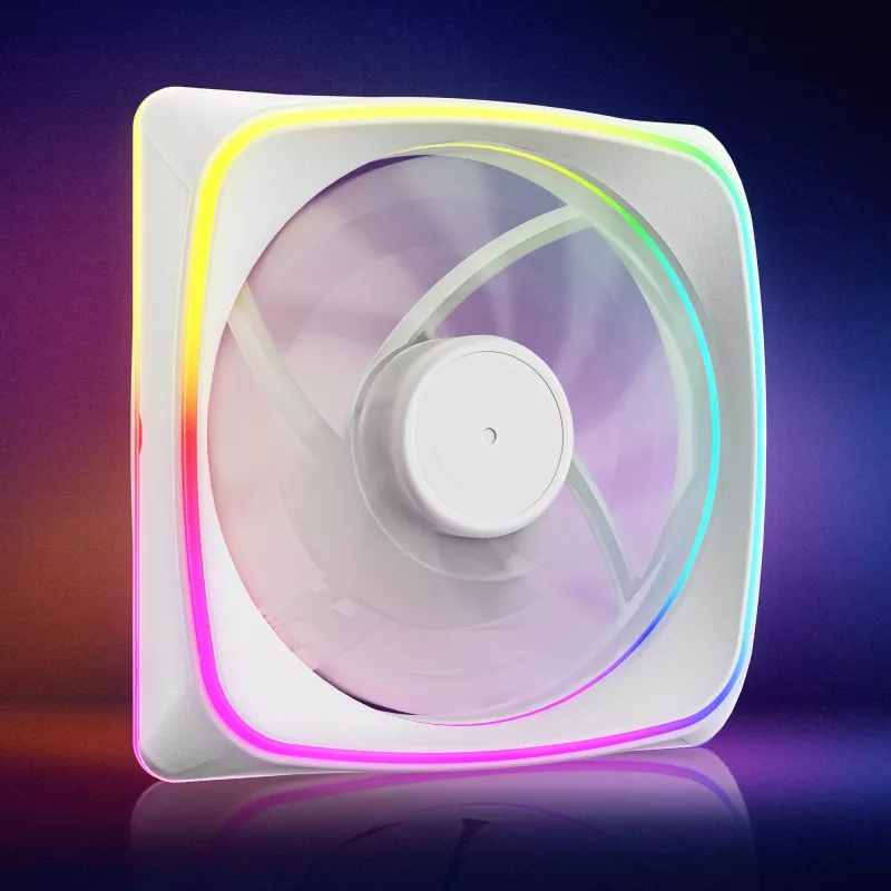 Ventilador de caja de 120 mm Sharkoon SHARK Lights RGB PWM Blanco – iluminación RGB, control de velocidad PWM