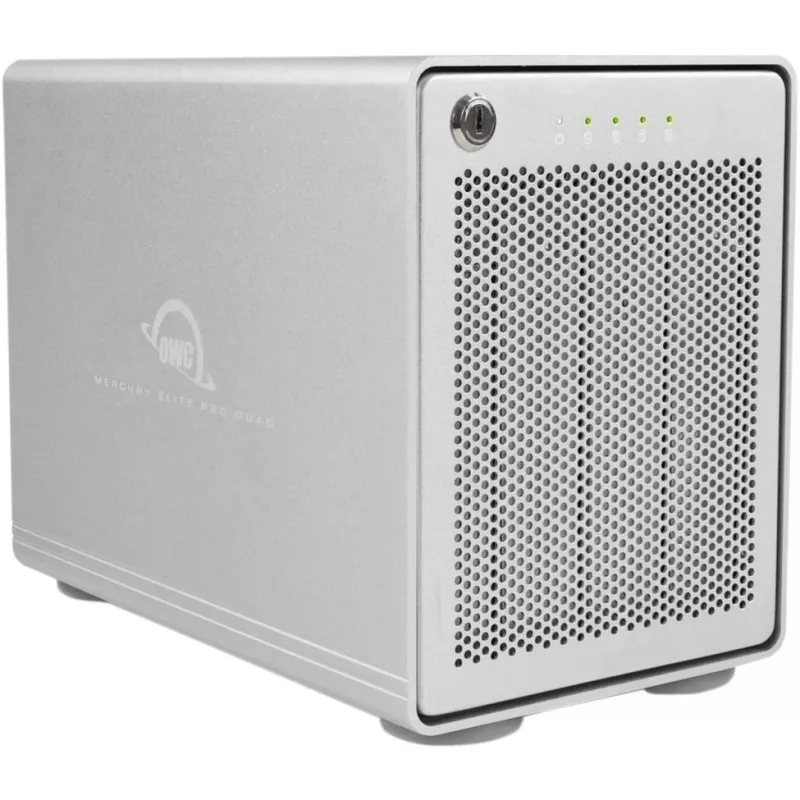 Mercury Elite Pro Quad, carcasa para discos plateada, USB 3.2 Gen 2, lista para RAID