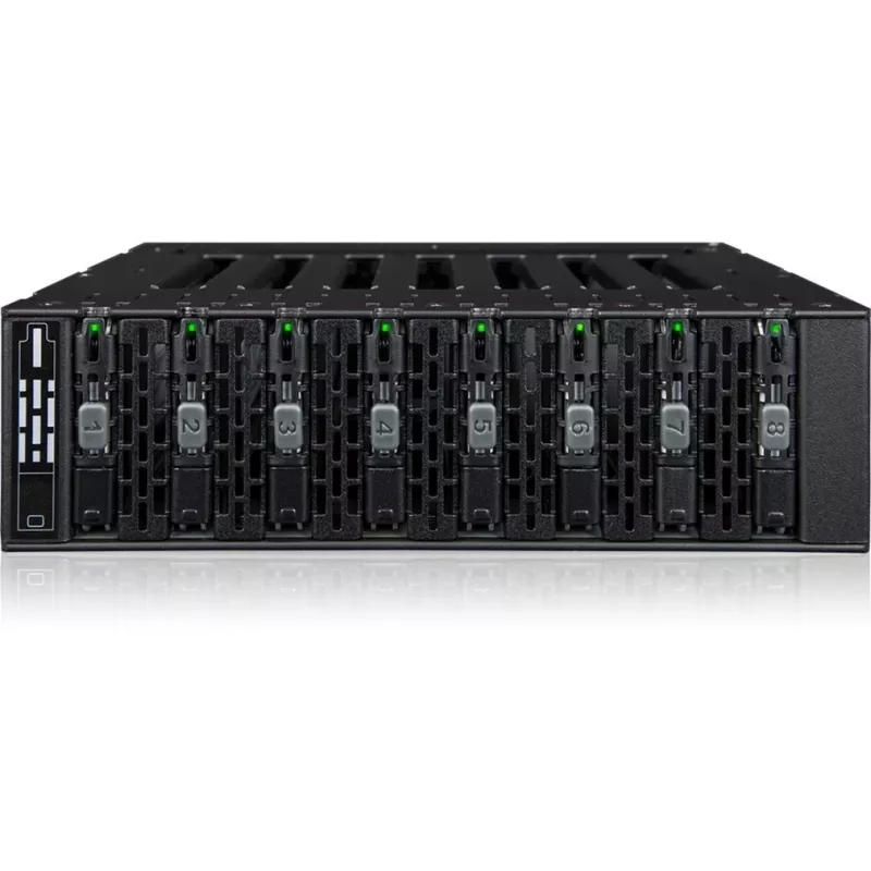ICY DOCK - MB873MP-B V2 - ToughArmor - carcasa móvil para 8 bahías de SSD M.2 NVMe PCIe 4.0 para bahía externa de 5,25 (8 x OCuLink SFF-8612)