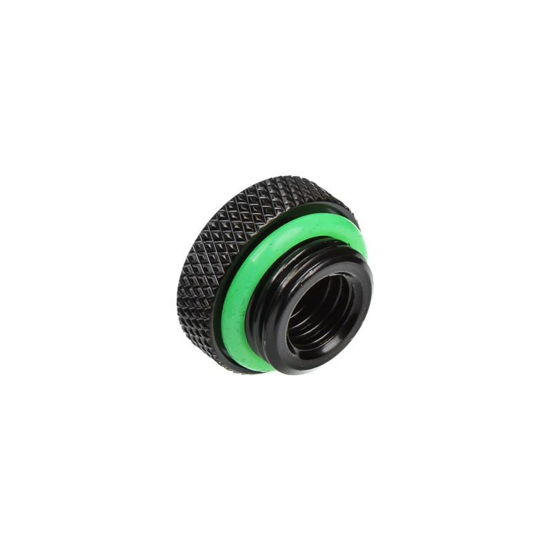 Racor BitsPower BP-MBWP-C06V2 — conector de refrigeración líquida de latón negro, 18×18×10 mm