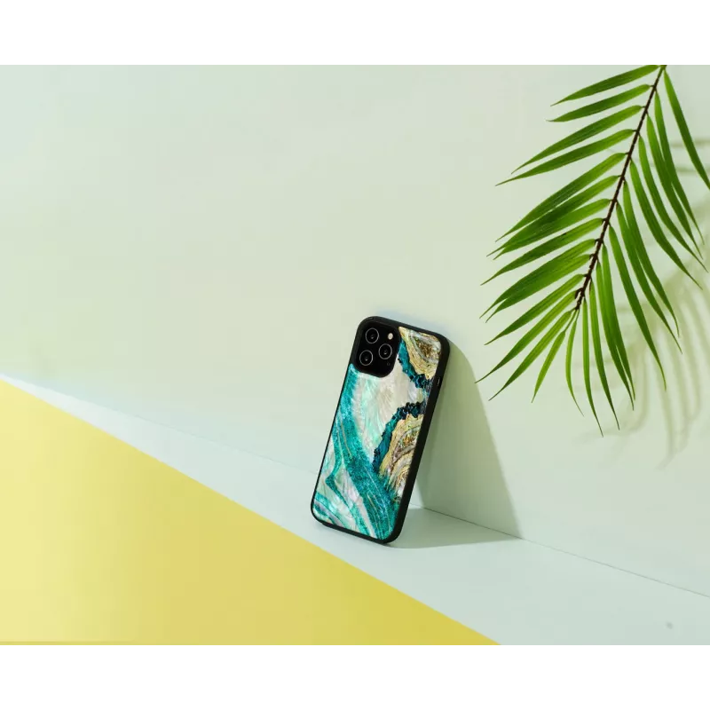 Funda protectora iKins para Apple iPhone 12 Pro Max — diseño aqua ágata