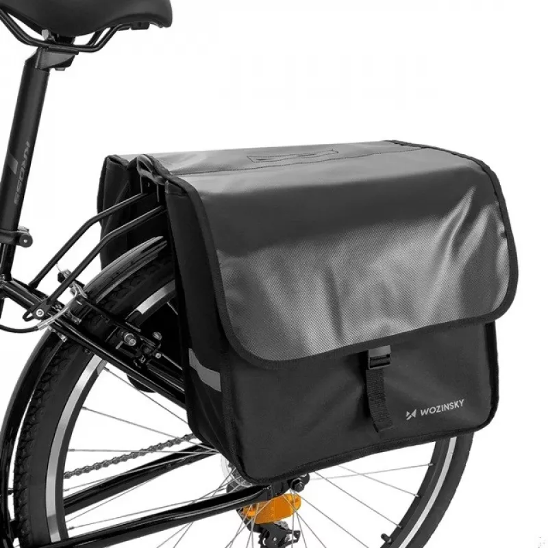 Bolsa doble para bicicleta Wozinsky 28 L negra WBB34BK