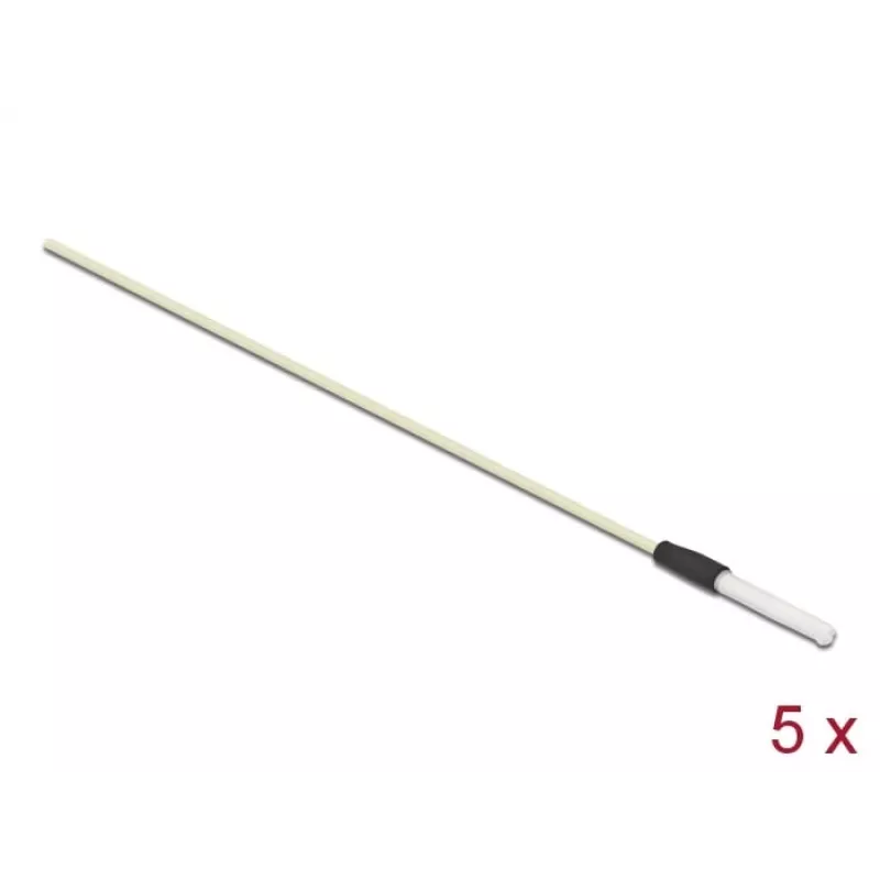 Delock 86781 Bastoncillos de limpieza para fibra óptica, 15 cm, blanco, 5 uds.